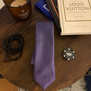 Express Men's Purple Textured Slim Tie - Excellent Condition